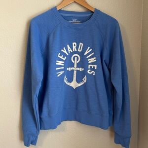 Vineyard Vines Crewneck Terry Sweatshirt Women's Graphic Nautical Blue, X-Large